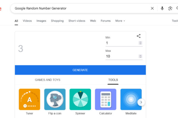 Google Random Number Generator